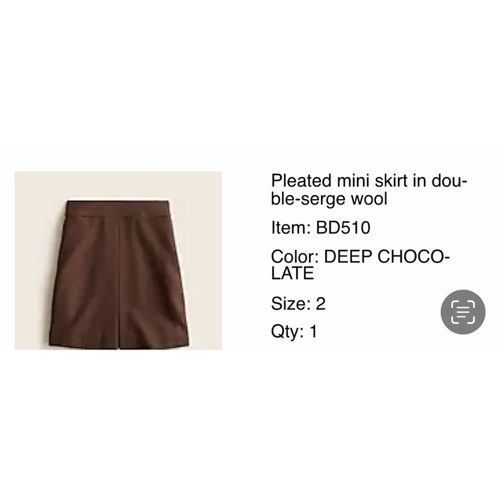 J Crew Pleated Mini Skirt